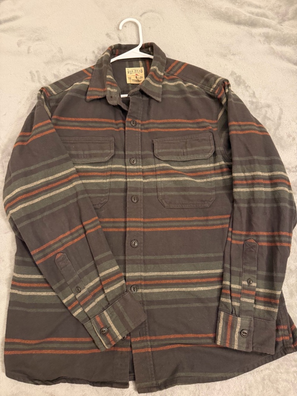 Red Head Brand Men's Brown Striped Long-Sleeve Button-Down Shirt